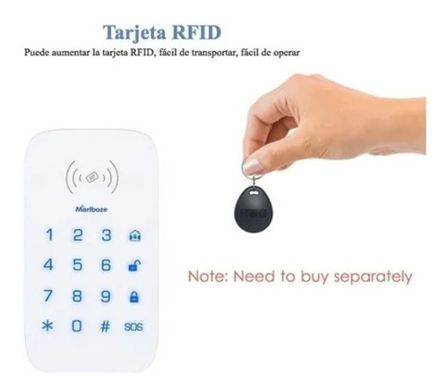 Teclado Táctil Inalámbrico Sistema De Alarma Gsm/wifi Rfid