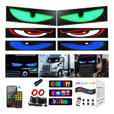 2pzas Programable Led 12x60cm Pantalla Devil Ojos Flexible | Envío gratis