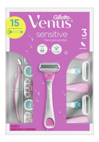 Gillette Venus Sensitive Rastrillo Afeitardesechable 15 Pzas