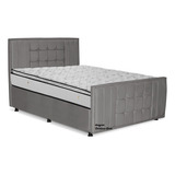 Cama Cabeceira Box Prisma Queen 160cm Suede Cinza