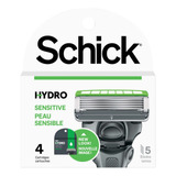 Set De 4 Cuchillas De Reemplazo Para Afeitar Schick Hydro