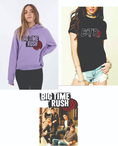 Sudadera Morada / Playera  Y Cojin  Big Time Rush