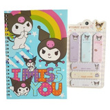 Set Libreta Kuromi  + Notas Adhesivas Papelería Kawaii