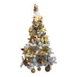 Árvore Natal Pinheiro Branca Luxo 1,50 Altura 400g Decorada