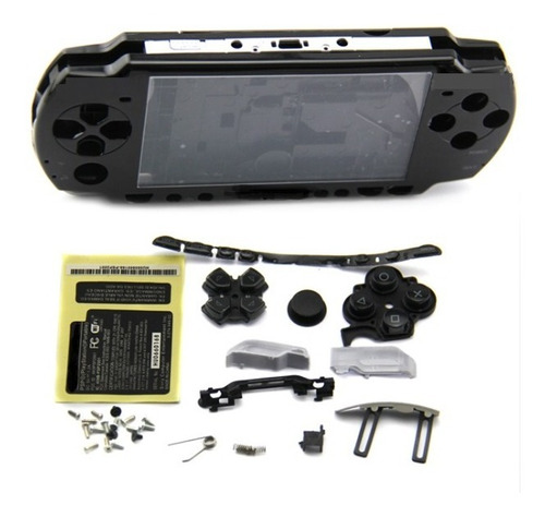 Carcasa Compatible Con Psp 2000 Negro Con Botones