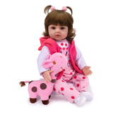 Rode Bebê Reborn Boneca Realista Silicone 48cm  Pijama Boneca