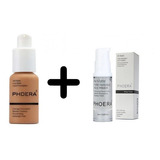 Base De Maquiagem Em Creme Phoera Base Phoera + Primer Phoera Pore Invisible Tom 107  -  Kit De 2 Unidades De 30ml 1oz