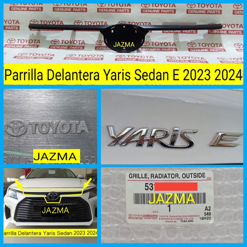  Parrilla Delantera Yaris Sedan E 2023 2024 Original Toyota Foto 5