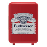 Mini Enfriador Frigobar Budweiser Portatil 6 Latas Color Rojo