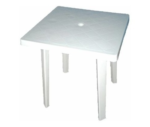 Mesa Plastica Cuadrada Blanca 70x70 Patas Desmontables