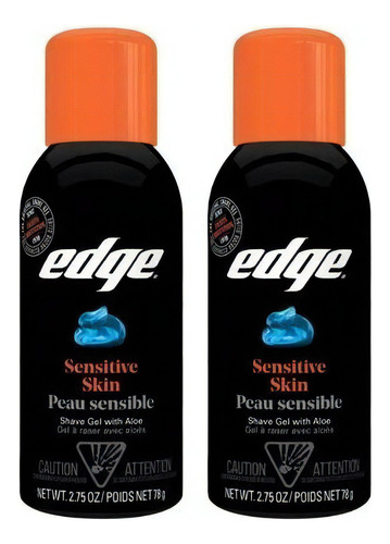 Gel De Afeitar Edge Sensitive 78g Pack De 2