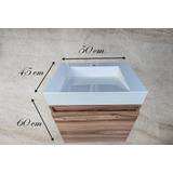 Gabinete Flotante Con Lavabo Moderno 50 Cm Blanco Tocador Wc