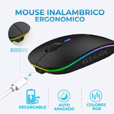 Raton Mouse Inalambrico Recargable Rgb