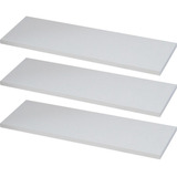 Kit 3 Prateleiras 140x15 Mdf Branco + Suporte Invisível