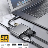 Conversor De Vídeo Vga Usb-c 4k Typec Adaptador Usb3.1 Hdmi