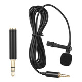 Microfono Solapa Clip Celular Lavalier Camara Profesional Color Negro