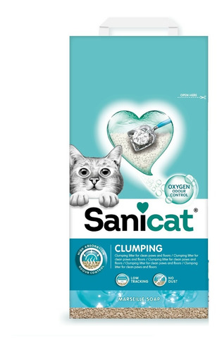 Arena Gato Sanitaria Sanicat Ultra Aglutinante 12kg Premium