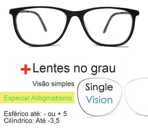 Armação De Óculos  C/ Lentes Especial P/ Astigmatismo Miopia