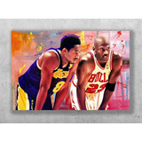 Lindo Quadro Em Tela Canvas Kobe Bryant & Michael Jordan 