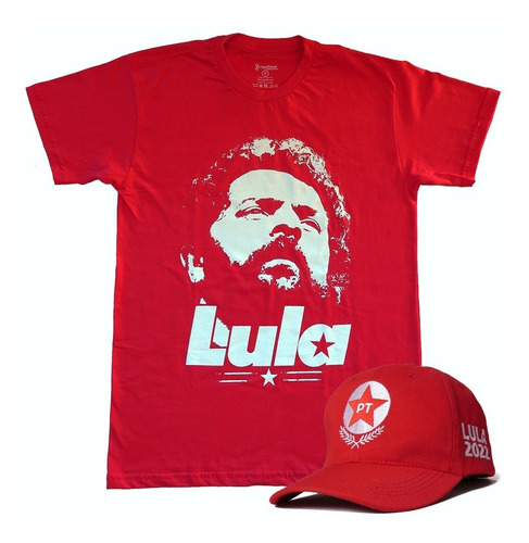 Camiseta Lula Boné Lula 2022 100% Algodão