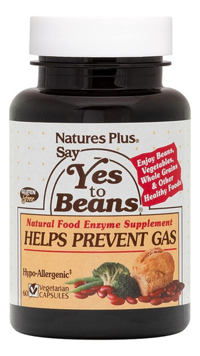 Natures Plus | Say Yes To Beans Prevent Gas | 60 Capsules