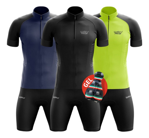 Conjunto Camisa + Bermuda Ciclismo Roupas Ciclismo Gel Pro