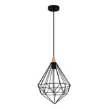 Luminario Pendante 60 W Metal/madera Talitha 2g Iluminación Color Negro