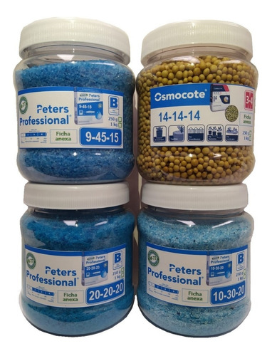 Kit De Fórmulas Peters Osmocote 4x250g Raíz Flor Crecimiento