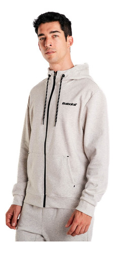 Campera Deportiva Babolat Hombre Jacket Hoodie Play Gris