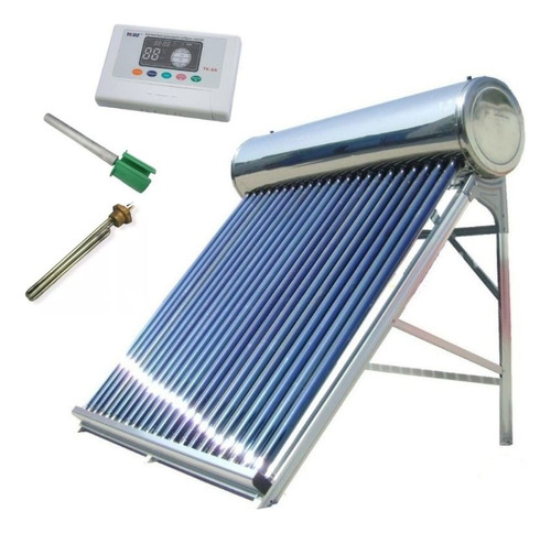 Termotanque Solar Kit 300 Lts Acero Eléctrico + Controlador