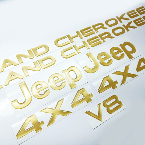 Emblemas Grand Cherokee Jeep 4x4 V8 Dorados Foto 3