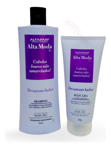 Kit Shampoo Desamarelador E Máscara Condicionadora.