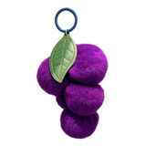 Llavero Uvas De Peluche Color Morado Oscuro Lila Violeta