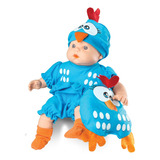 Boneca Galinha Pintadinha Mini Baby Com  Travesseiro