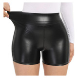 Shorts Corto Ajustado De Eco Cuero Ajustado Sexy Mujer 