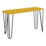 Apoio Banco Tampo Hairpin Leg Estilo Industrial Amarelo Laca