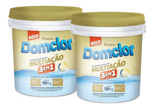 Kit 2 Dicloro Multiação 3 Em 1 Domclor 10kg