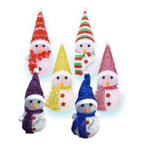 3 Muñeco De Nieve Navidad Decoración Luces Color Surtid 17cm