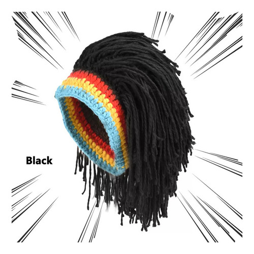 2pc  Peluca Rasta Hecha A Mano Bob Marley Afro Hair Cap