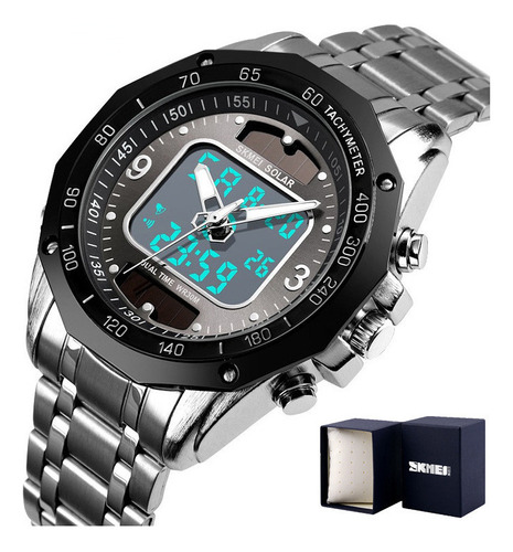 Reloj Cronógrafo Luminoso Skmei 1493 De Acero Inoxidable