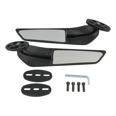 Espejo Tipo Aleron Largo 265mm Base 2 Tornillos Negro Set | Meses sin interés