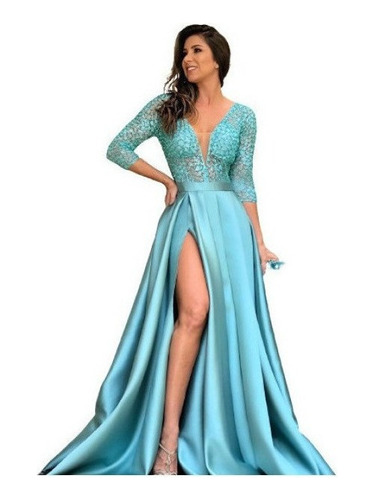 Elegante Vestido De Noche De Dama De Honor De Encaje