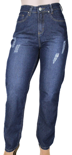 Calça Jeans Feminina Mom Algodão Plus Size Blogueira