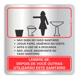 Placa Sinalização Alumínio Regras Banheiro Feminino 12 X 12