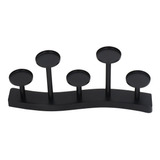 Soporte Para Velas De Metal, 5 Platos, Negro, Desmontable, S