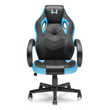 Cadeira Gamer Reclinável Giratória Warrior Ga161 Azul Material Do Estofamento Couro Pu E Tecido Mesh