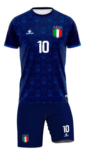Uniforme Italia Camisa E Bermuda