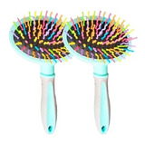 Kit X 2 Cepillos Mascota  Oval Celeste Bebe Multicolores