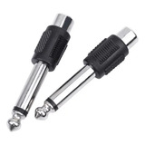 2 Adaptadores De Audio Rca  A 6.3mm Macho Convertidor 