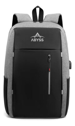 Mochila Abyss Dos Colores Unisex Porta Notebook Puerto Usb